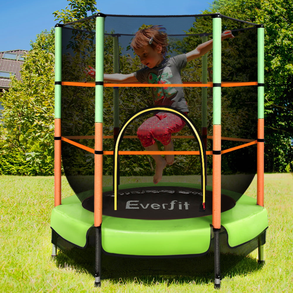 Everfit 4.5FT Trampoline for Kids w/ Enclosure Safety Net Rebounder Gift Green-7