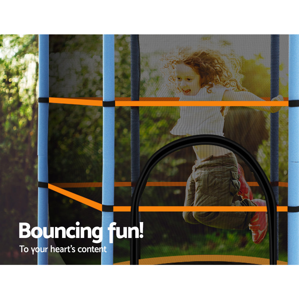 Everfit 4.5FT Trampoline for Kids Trampoline w/ Enclosure Safety Net Rebounder Gift Orange-5