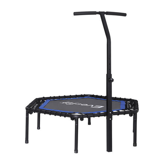 Everfit 48inch Hexagon Fitness Trampoline Rebounder Adjustable Handrail Blue-0