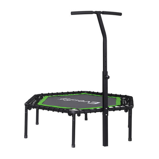 Everfit 48inch Hexagon Fitness Trampoline Rebounder Adjustable Handrail Green-0