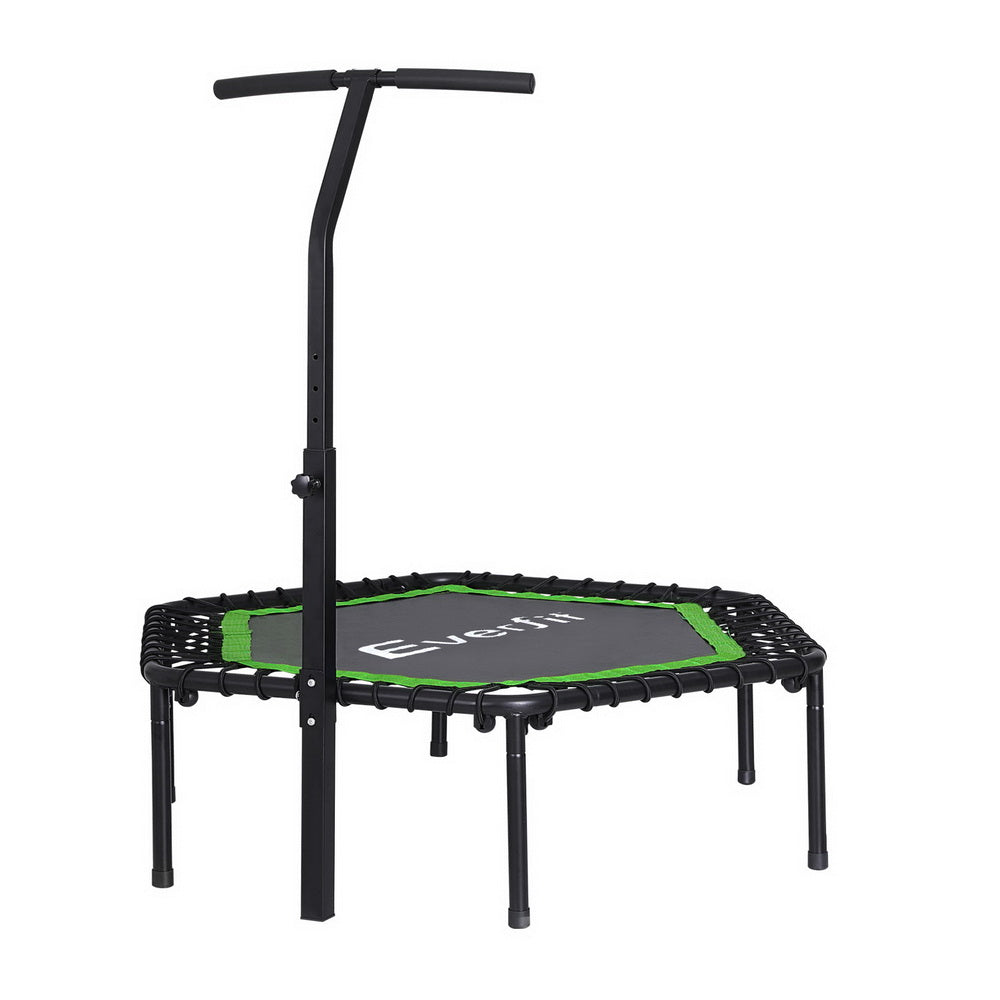 Everfit 48inch Hexagon Fitness Trampoline Rebounder Adjustable Handrail Green-2