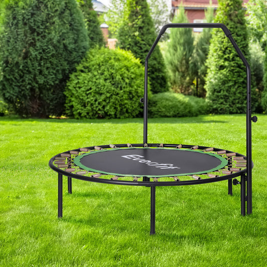 Everfit 48inch Round Fitness Trampoline Rebounder Adjustable Handrail Green-0