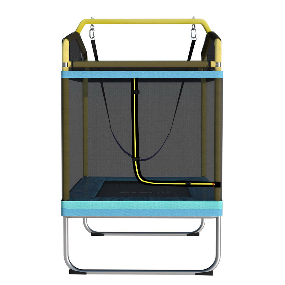 Everfit 6FT Trampoline for Kids w/ Enclosure Safety Net Swing Rectangle Yellow-2