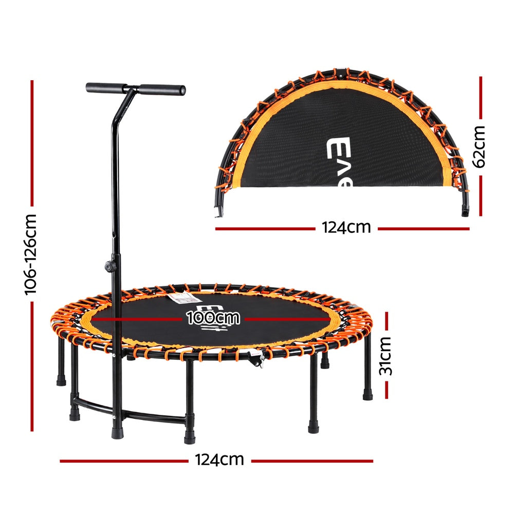 Everfit 48inch Fitness Foldable Trampoline Jumping Rebounder Home Gym Handrail-1