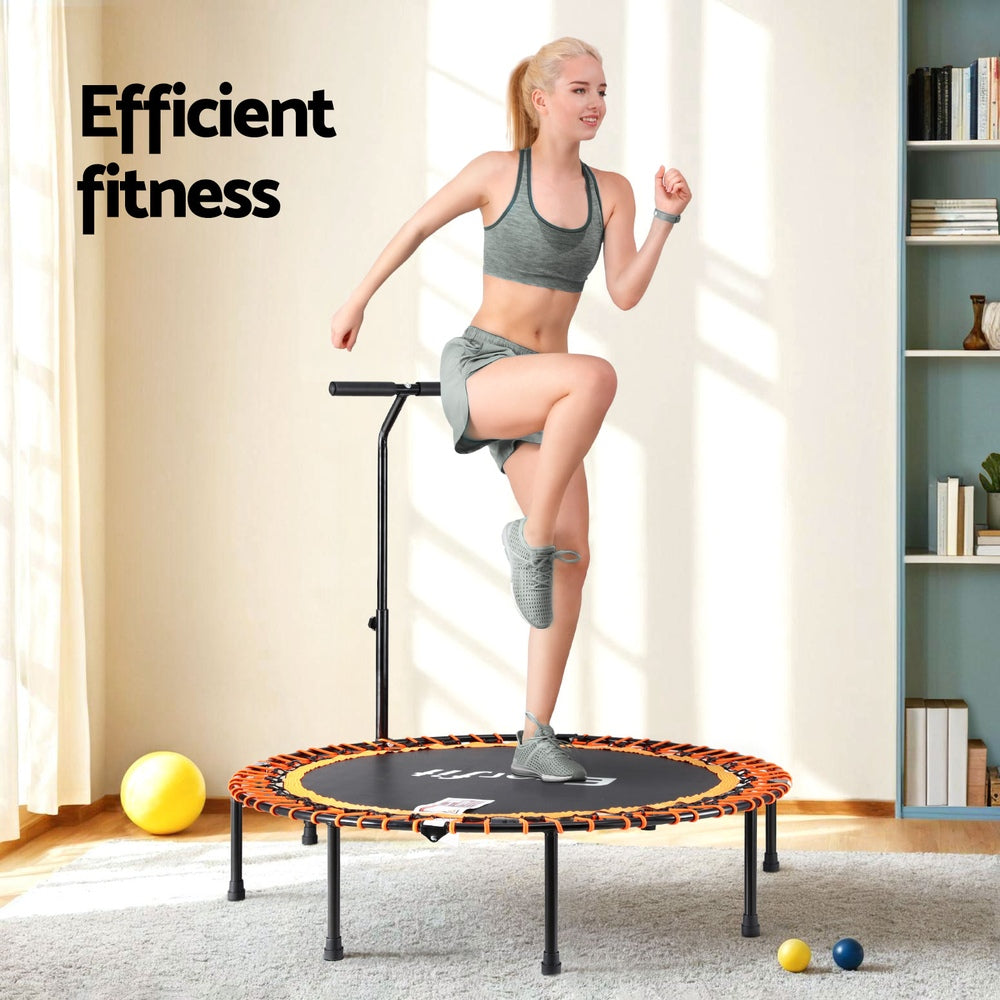 Everfit 48inch Fitness Foldable Trampoline Jumping Rebounder Home Gym Handrail-3
