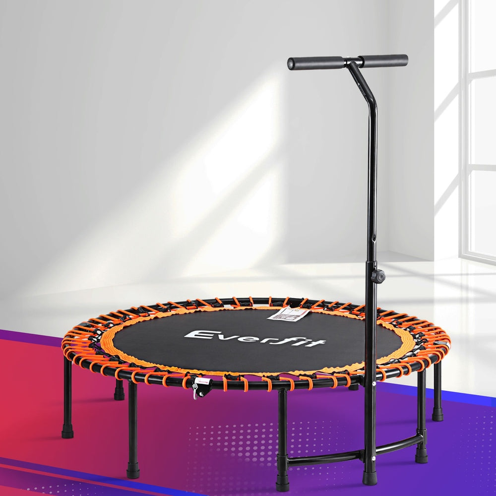 Everfit 48inch Fitness Foldable Trampoline Jumping Rebounder Home Gym Handrail-0