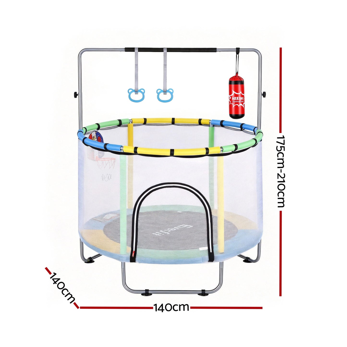 Everfit 55inch Trampoline Kids Rebounder with Basketball Set Sandbag Boxing Game-1