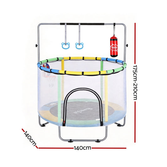 Everfit 55inch Trampoline Kids Rebounder with Basketball Set Sandbag Boxing Game-1