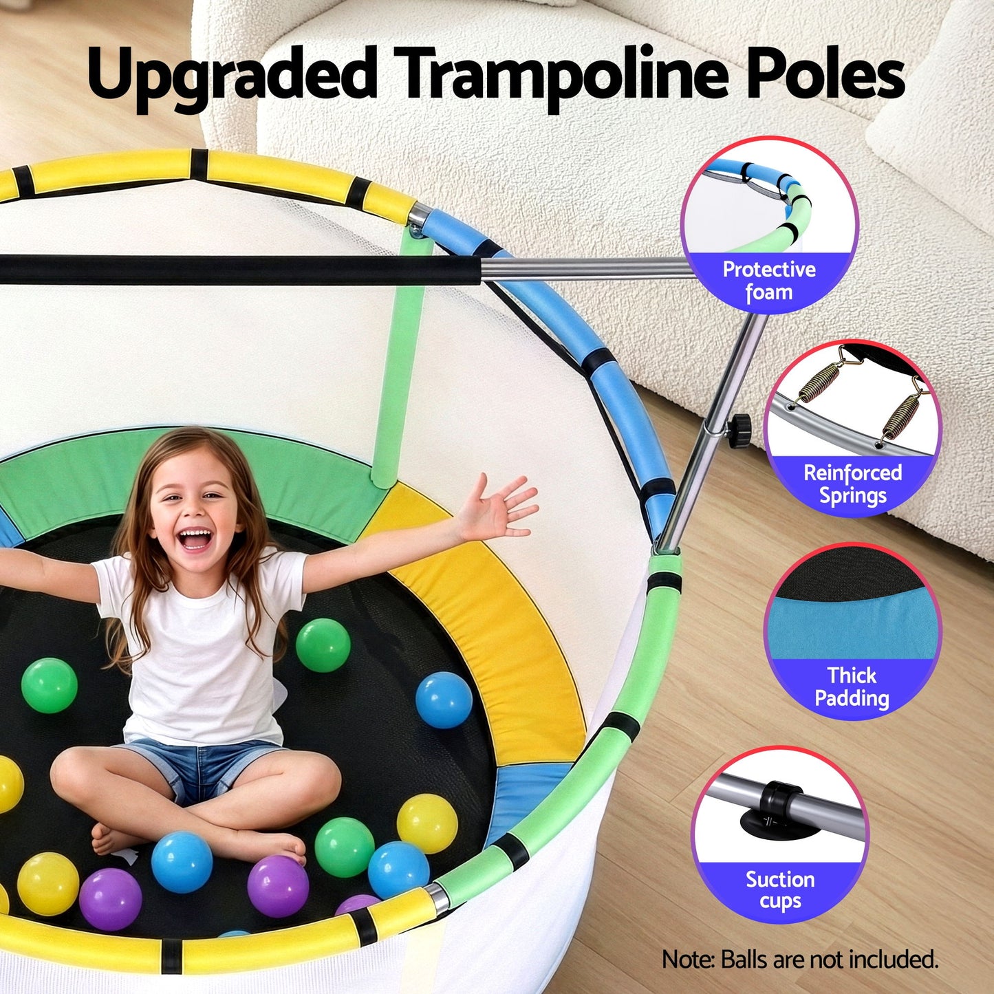 Everfit 55inch Trampoline Kids Rebounder with Basketball Set Sandbag Boxing Game-6