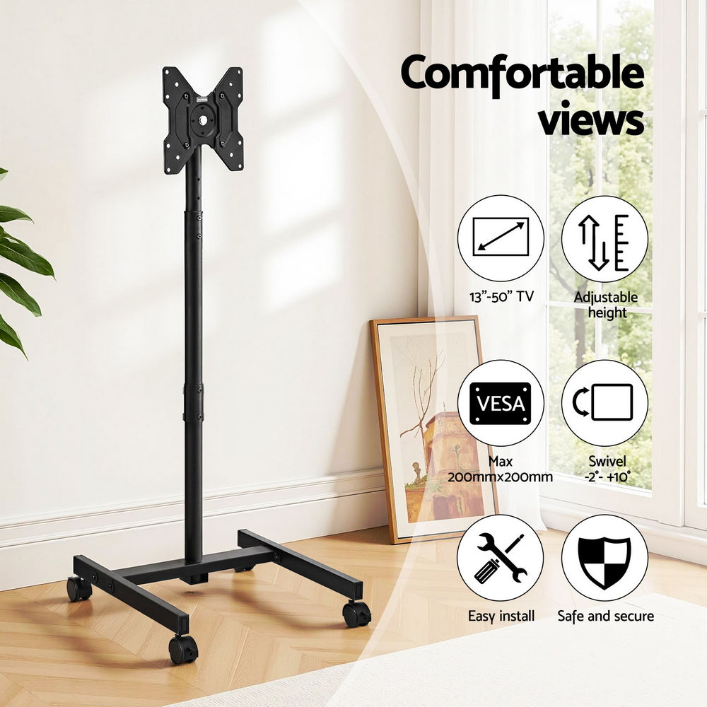 Artiss TV Stand 13-50" Universal Mobile Adjustable Height TV Stand with Wheels-4