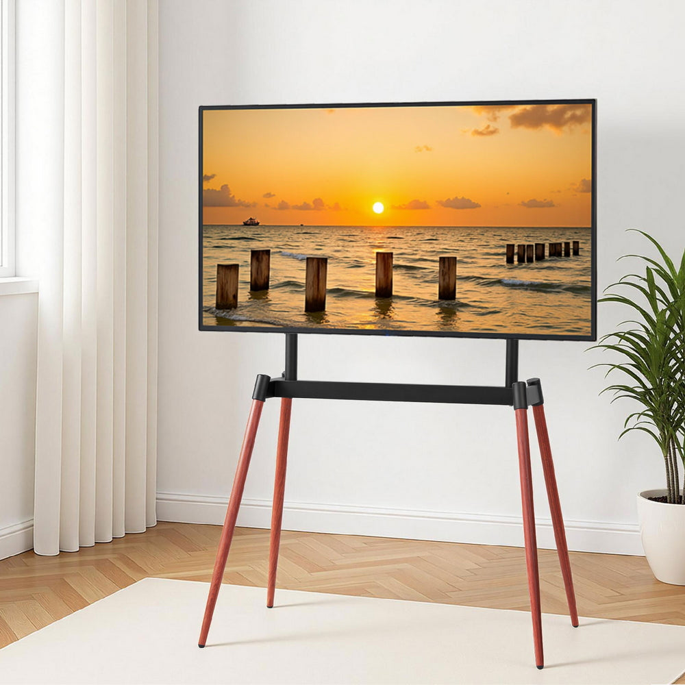 Artiss TV Stand 32-75 inch LED LCD Screen Wooden Floor Easel Height Adjustable-7