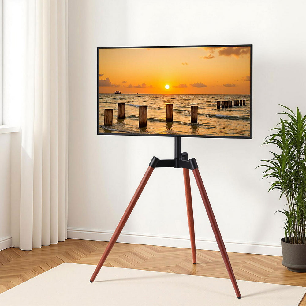 Artiss TV Stand 32-65 inch LED LCD Screen Wooden Tripod Easel Height Adjustable-7