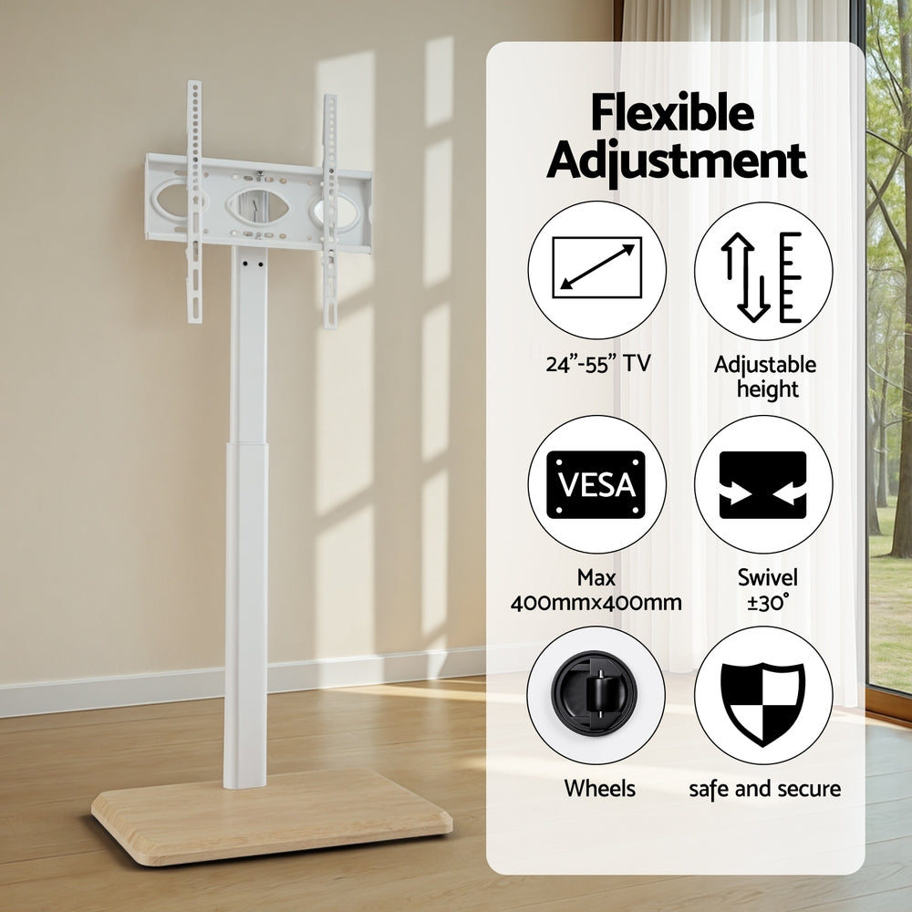 Artiss TV Stand 24-55" Swivel Height Adjustable Floor Mount for TVs-4