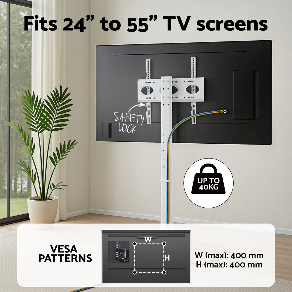 Artiss TV Stand 24-55" Swivel Height Adjustable Floor Mount for TVs-5