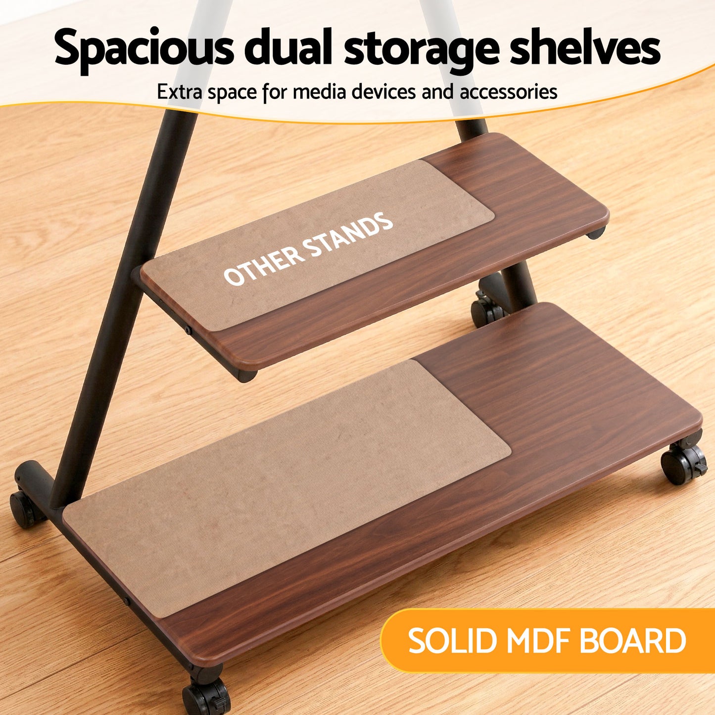 Artiss Mobile TV Stand Rolling Cart Wheels 32-75" Heavy Duty 133kg Mount Bracket