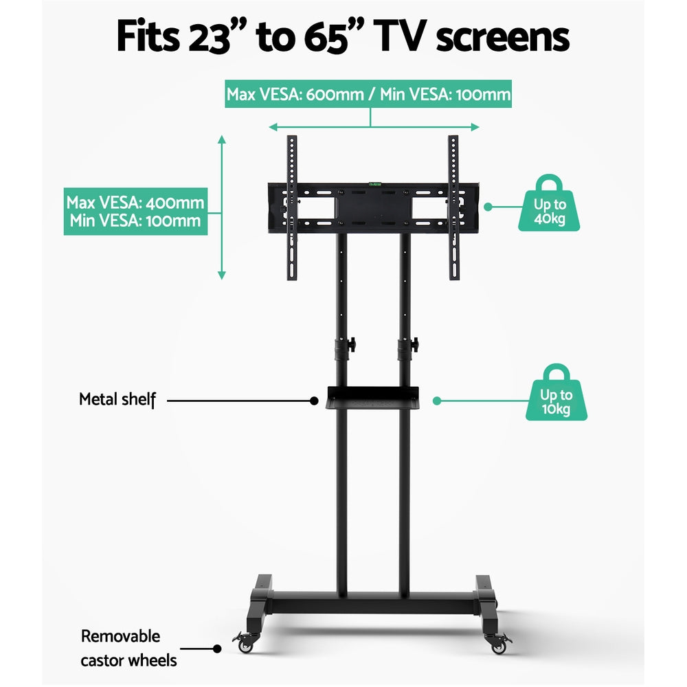 Artiss Mobile TV Stand for 23"-65" TVs Mount Bracket Portable Solid Trolley Cart-5