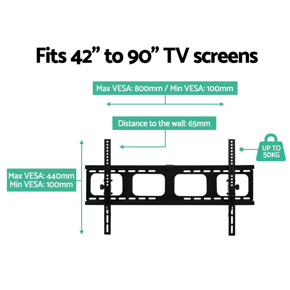 Artiss TV Wall Mount Bracket for 42"-90" LED LCD TVs Tilt Slim Flat Low Profile-5