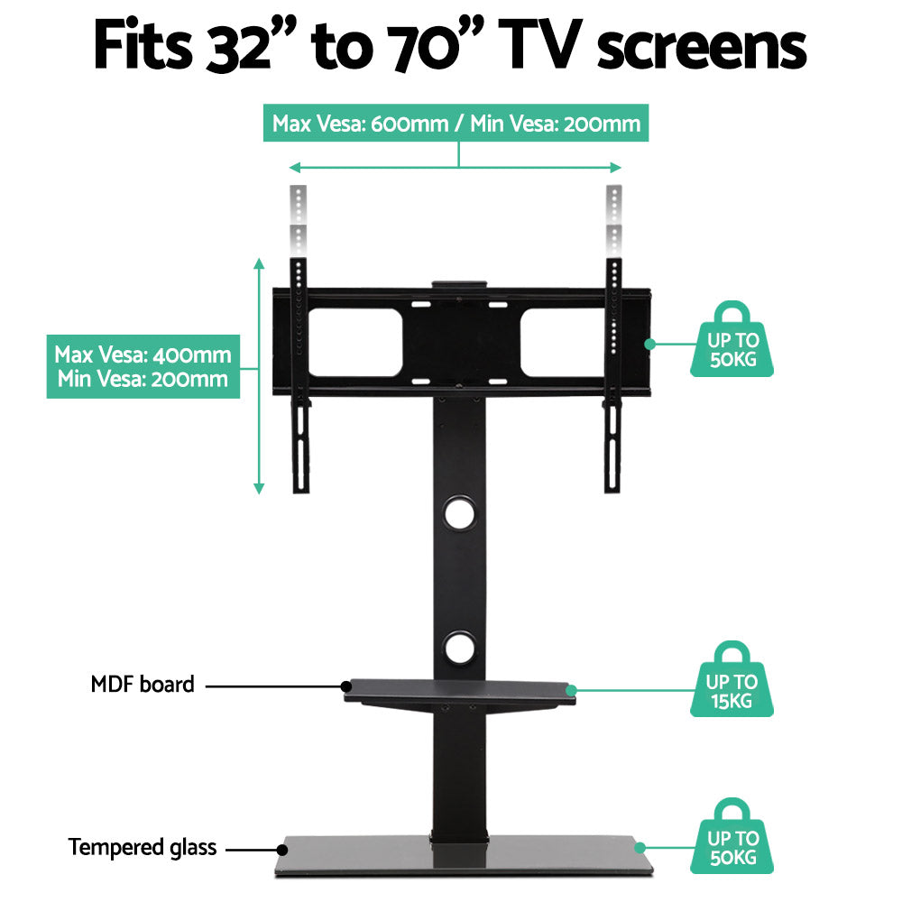 Artiss TV Stand Mount Bracket for 32"-70" LED LCD 2 Tiers Storage Floor Shelf-3