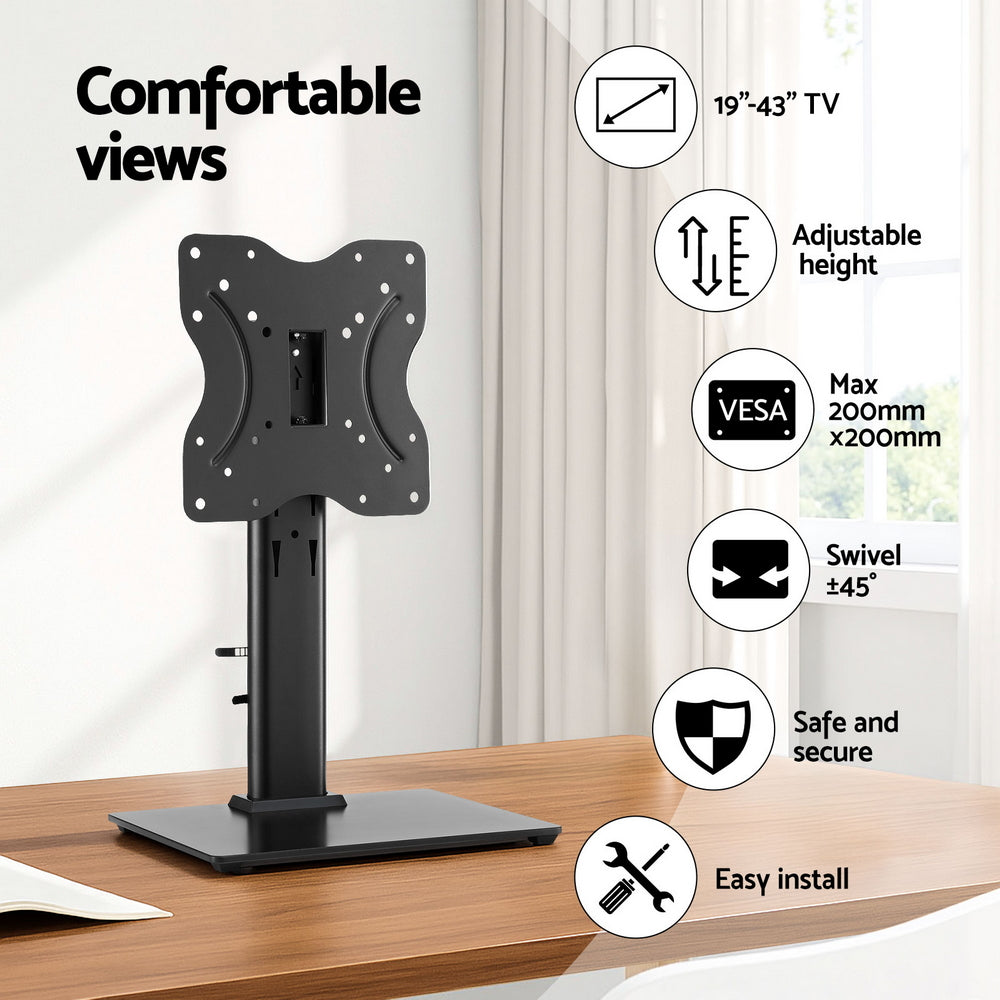 Artiss TV Stand Bracket for 19 - 43 inch TVs Table Top Desktop Universal Swivel-4