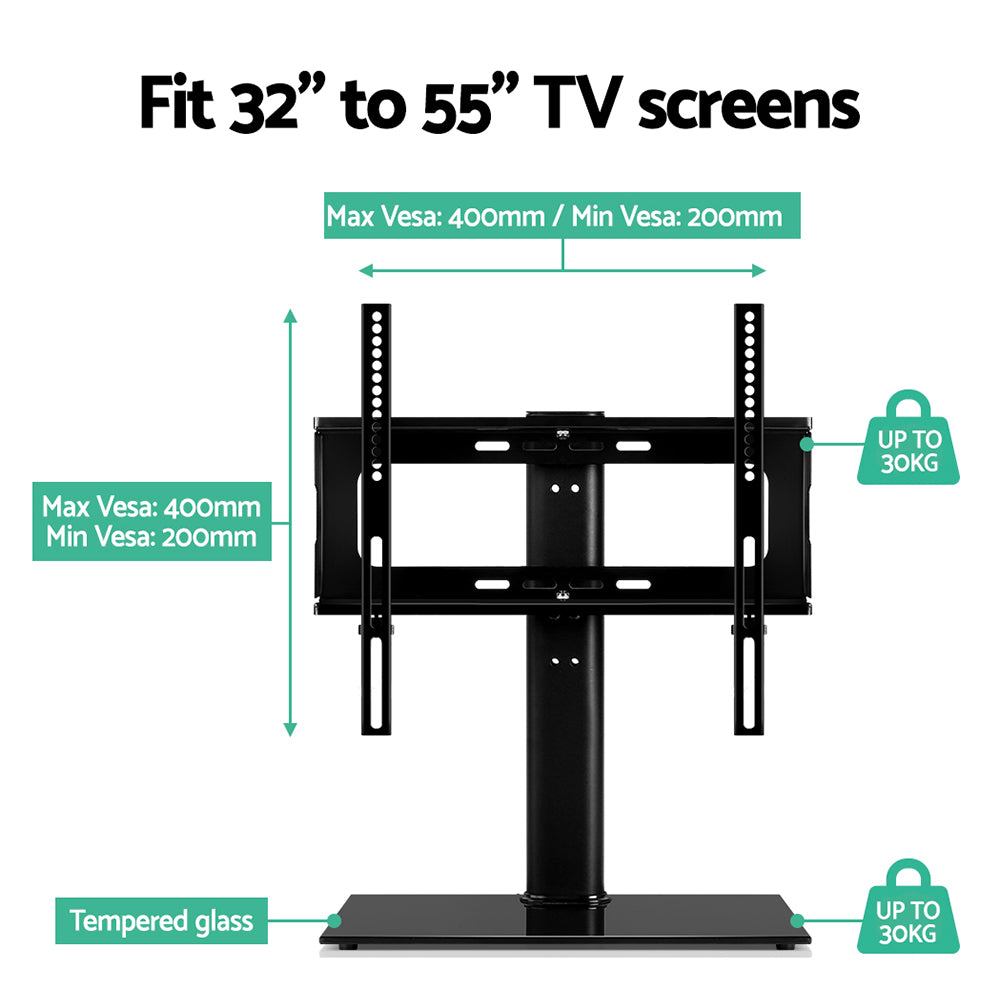 Artiss TV Stand Mount Bracket for 32"-55" LED LCD Swivel Tabletop Desktop Plasma-6