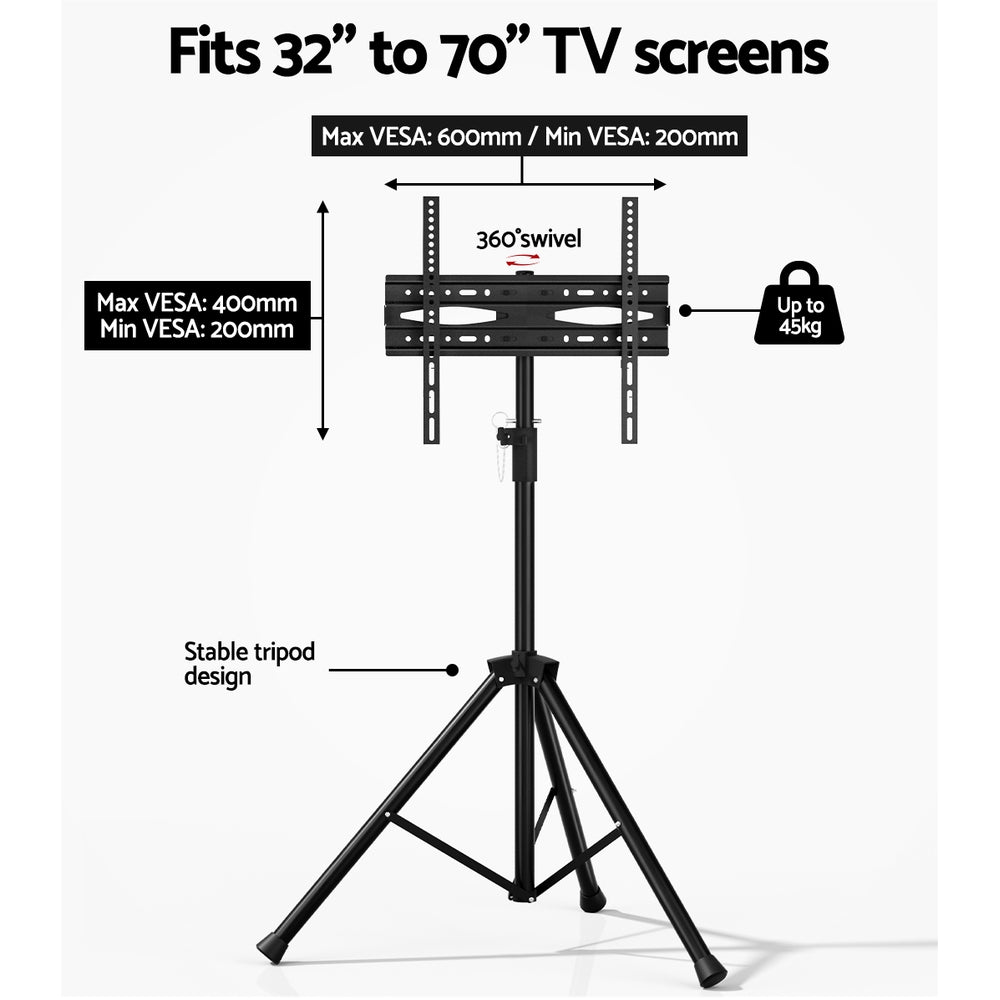 Artiss TV Stand Mount Bracket for 32"-70" LED LCD Tripod Floor Shelf Universal-3