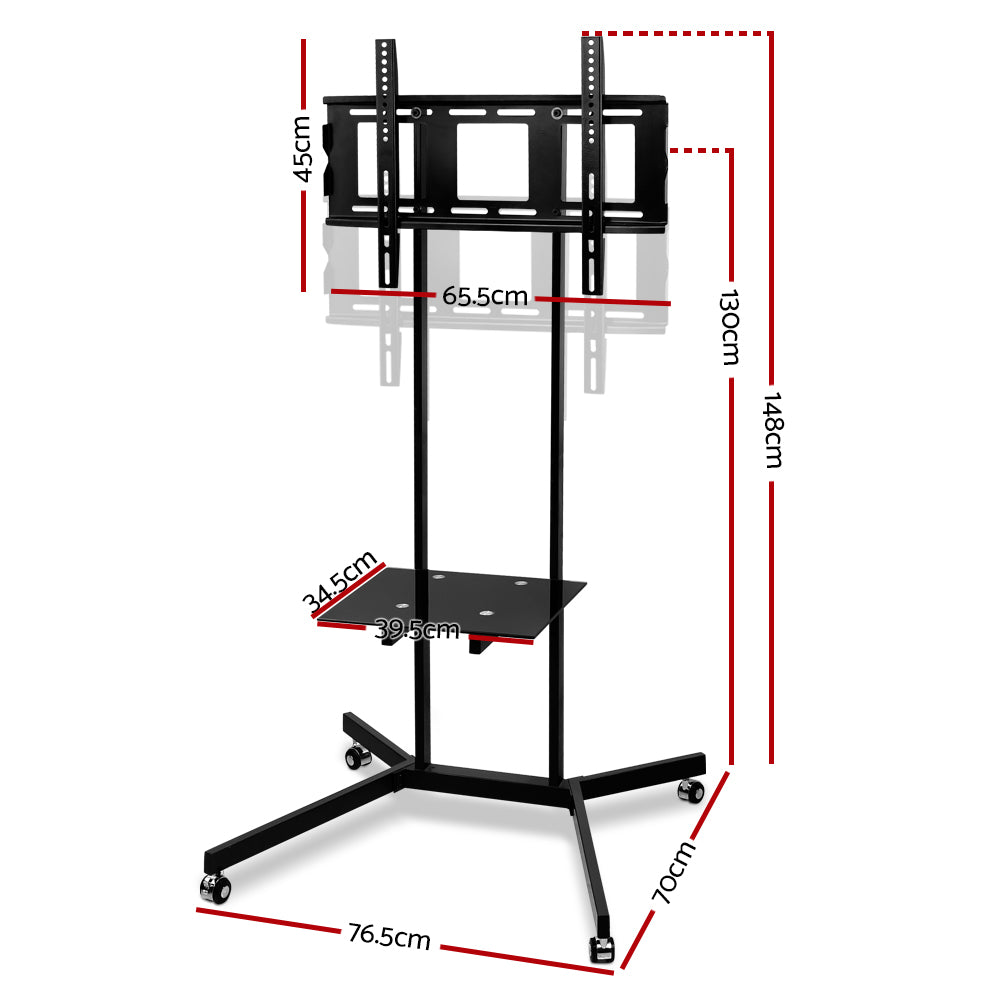 Artiss Mobile TV Stand for 32"-65" TVs Mount Bracket Portable Shelf Trolley Cart-1