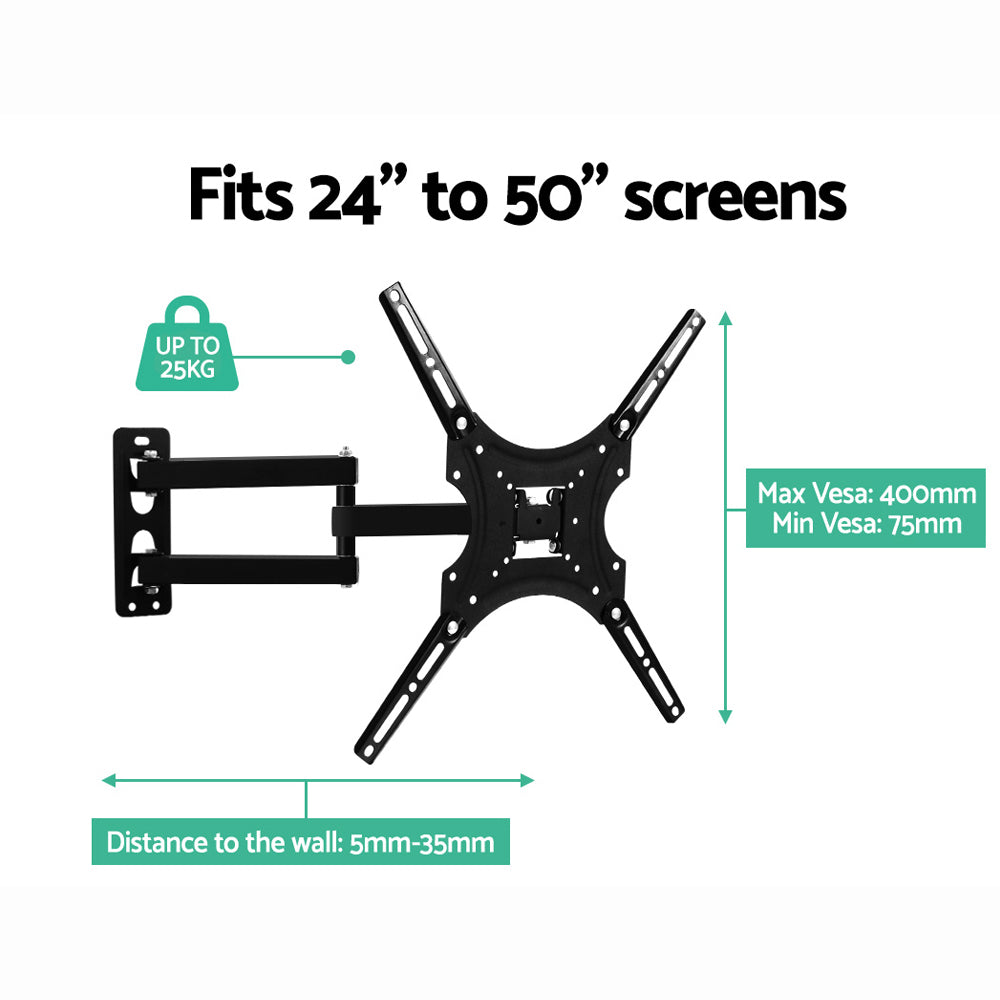 Artiss TV Wall Mount Bracket for 24"-50" LED LCD TVs Full Motion Strong Arms-5