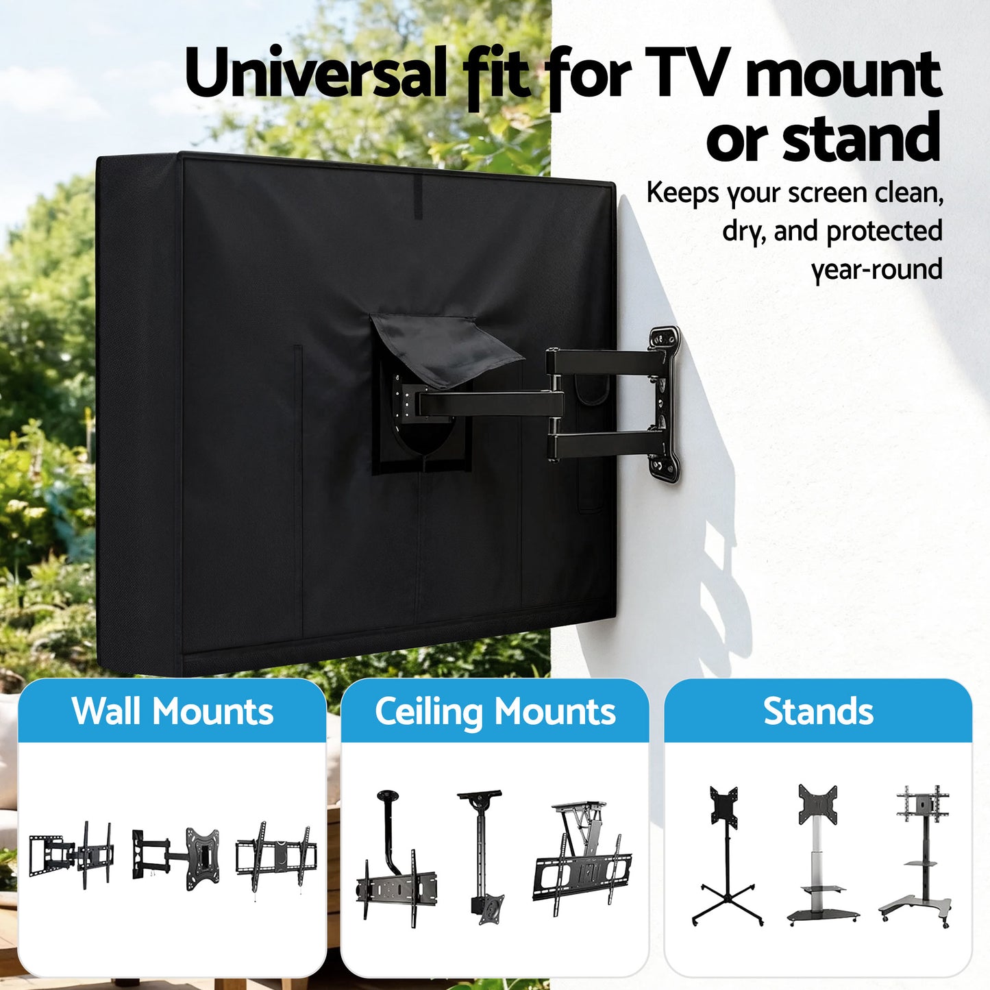 Artiss 40-43 Inch TV Cover Waterproof Outdoor Patio Flat Television Protector-4