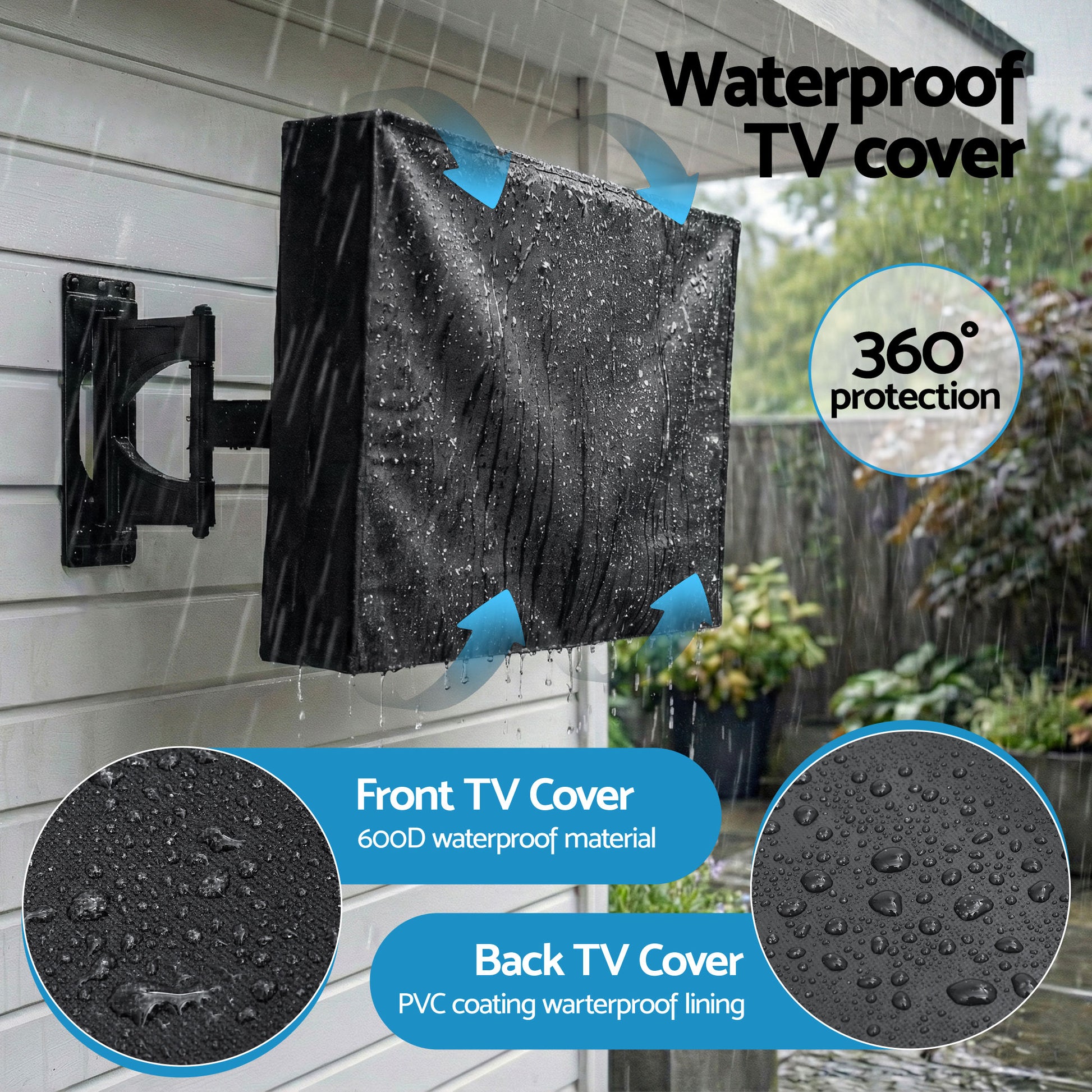 Artiss 40-43 Inch TV Cover Waterproof Outdoor Patio Flat Television Protector-6