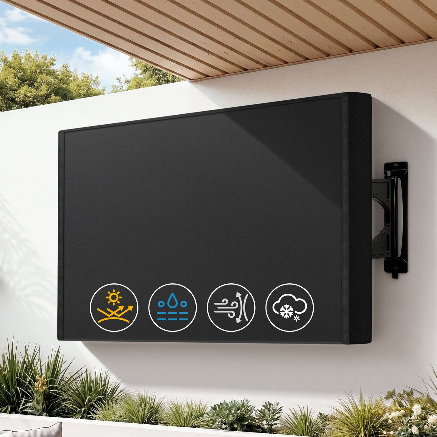 Artiss 55-58 Inch TV Cover Waterproof Outdoor Patio Flat Television Protector-0