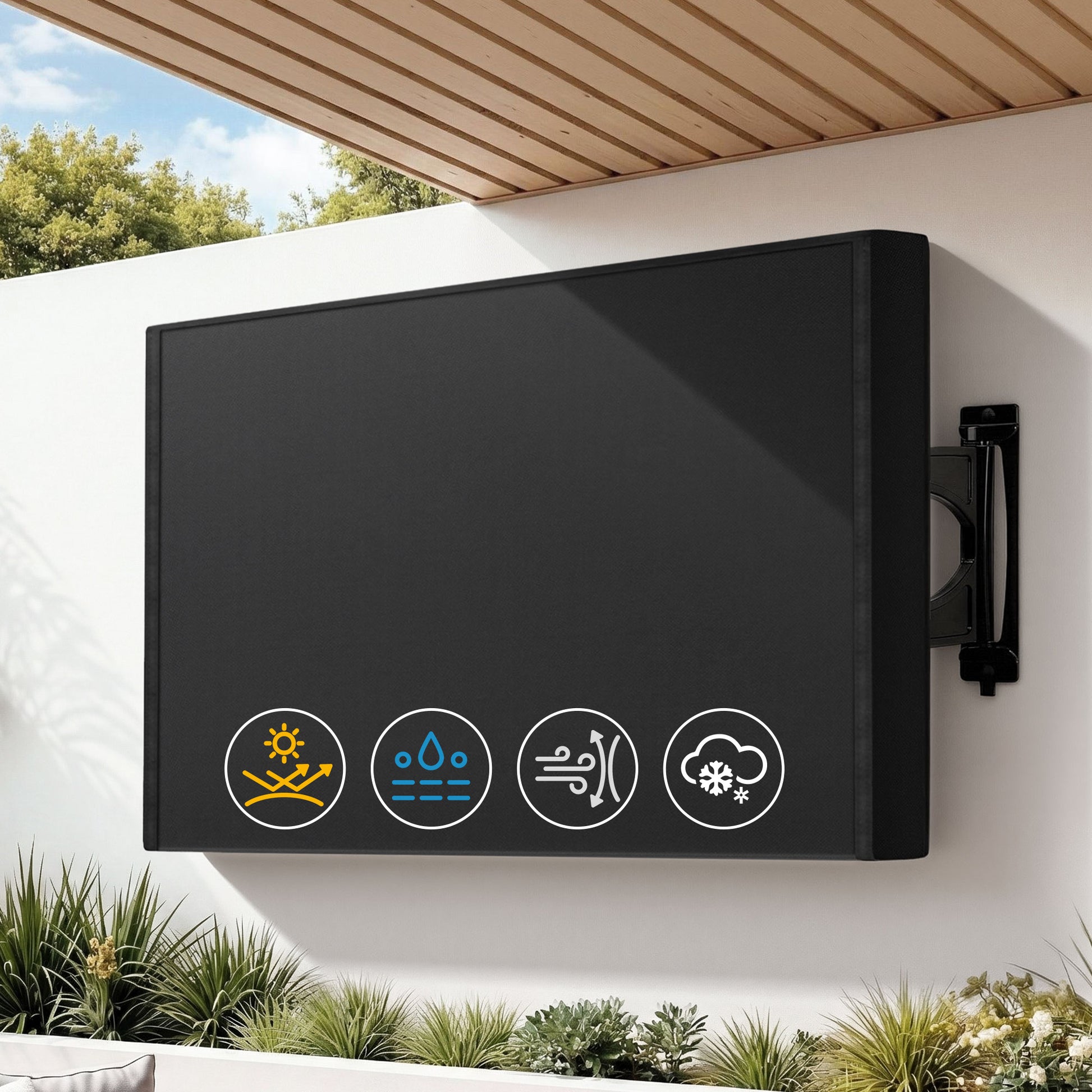 Artiss 55-58 Inch TV Cover Waterproof Outdoor Patio Flat Television Protector-0