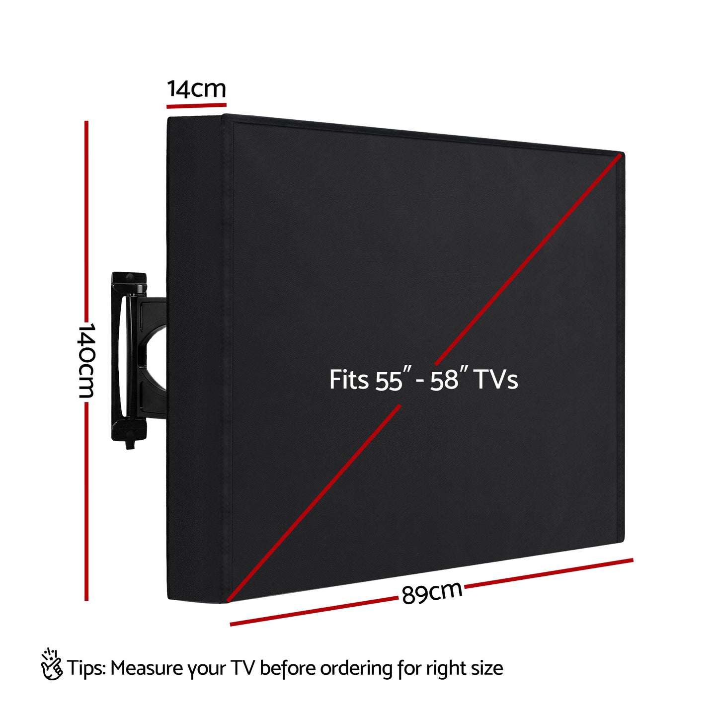 Artiss 55-58 Inch TV Cover Waterproof Outdoor Patio Flat Television Protector-2