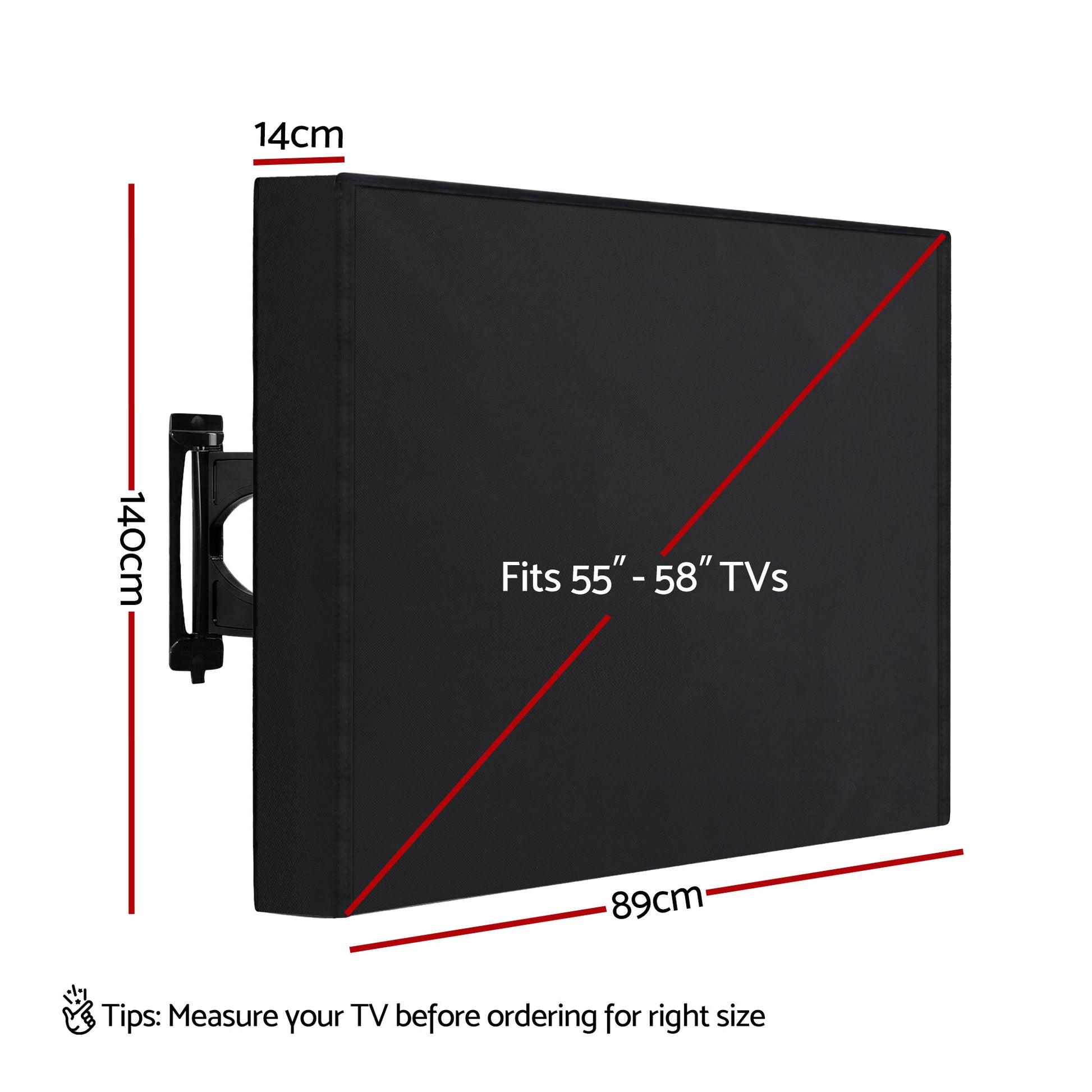 Artiss 55-58 Inch TV Cover Waterproof Outdoor Patio Flat Television Protector-2