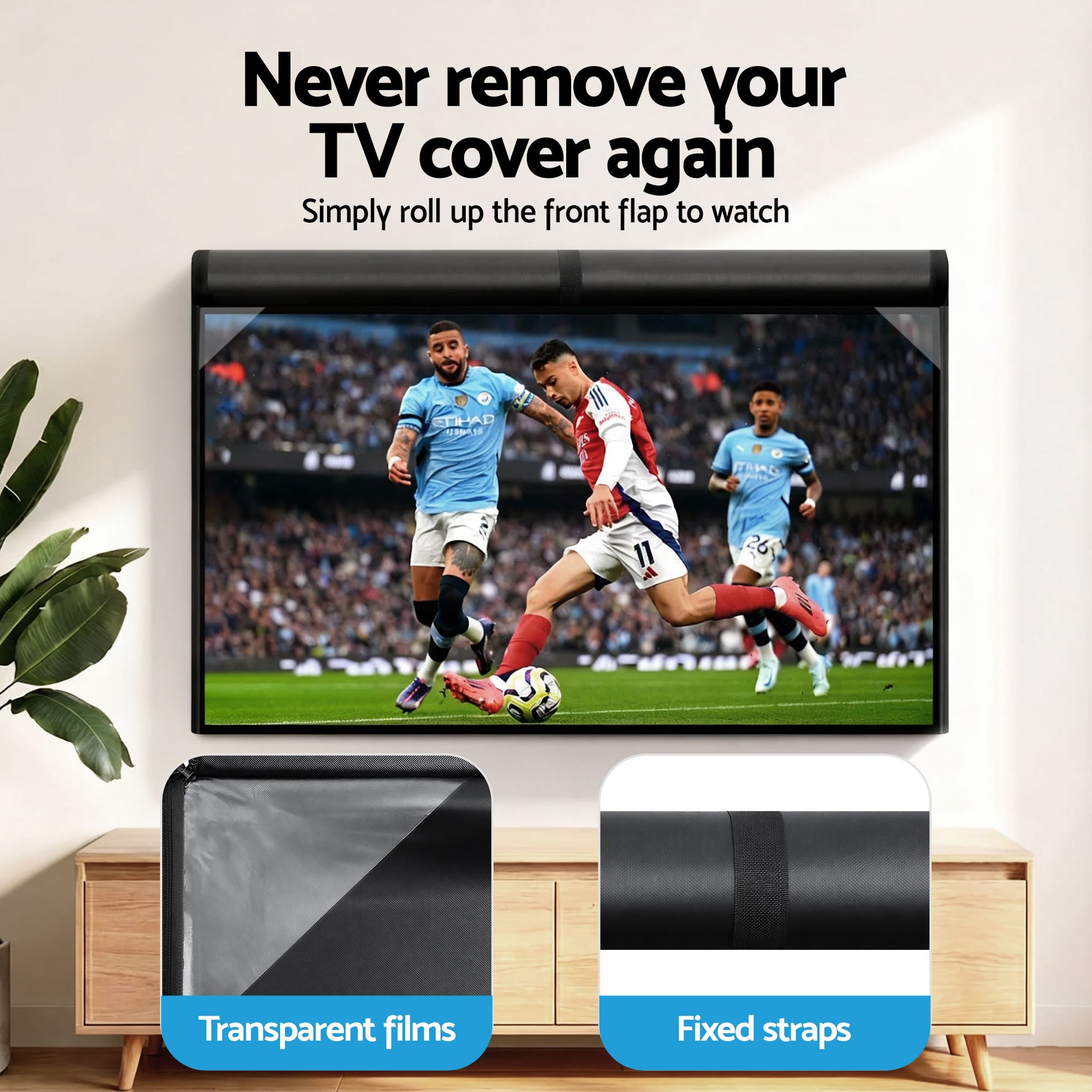 Artiss 55-58 Inch TV Cover Waterproof Outdoor Patio Flat Television Protector-7