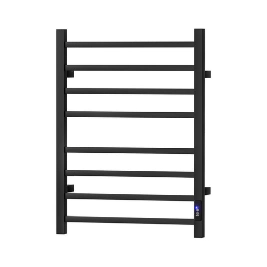 Devanti Heated Towel Rail 8 Square Bars with Timer Electric Heater Warmer Rack-0