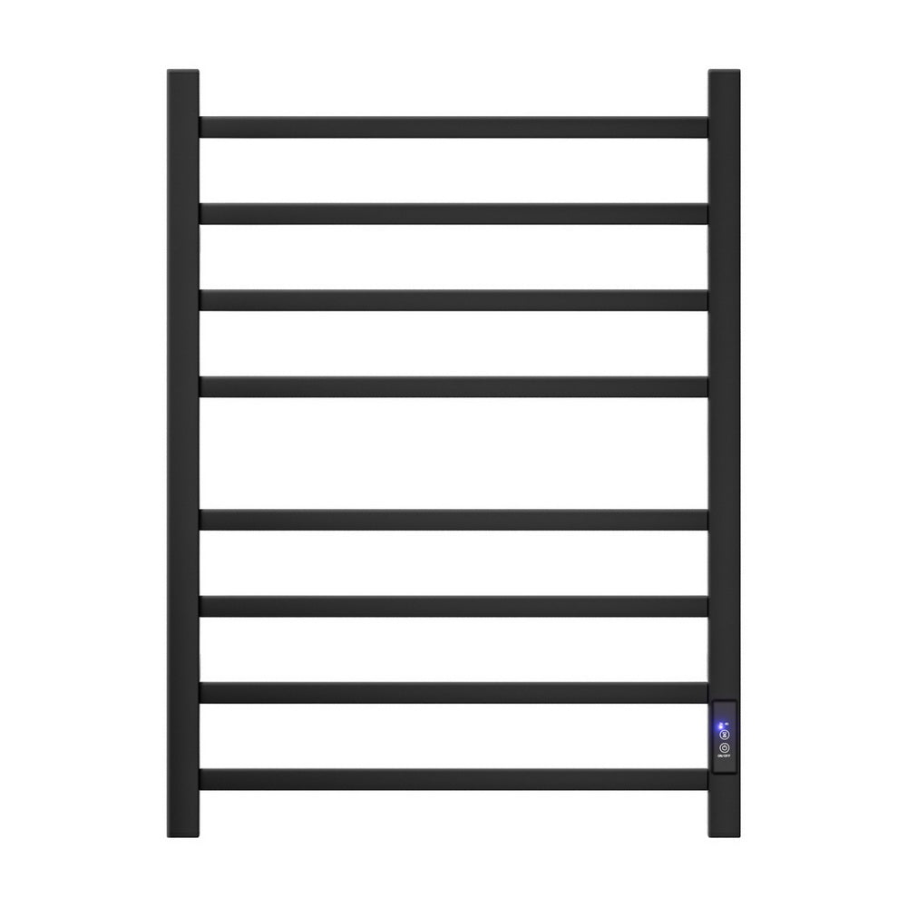 Devanti Heated Towel Rail 8 Square Bars with Timer Electric Heater Warmer Rack-2