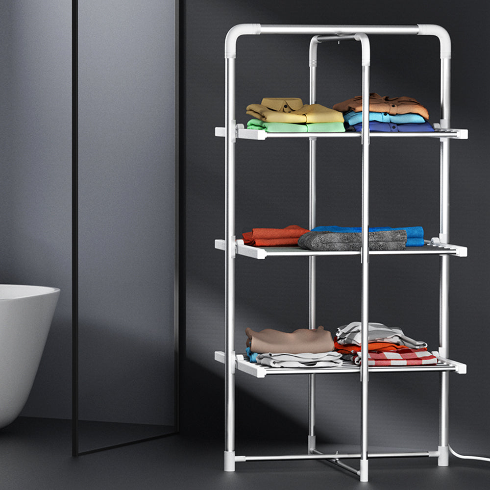 Devanti Electric Heated Towel Rail Rack 30 Bars Foldable Clothes Dry Warmer-7