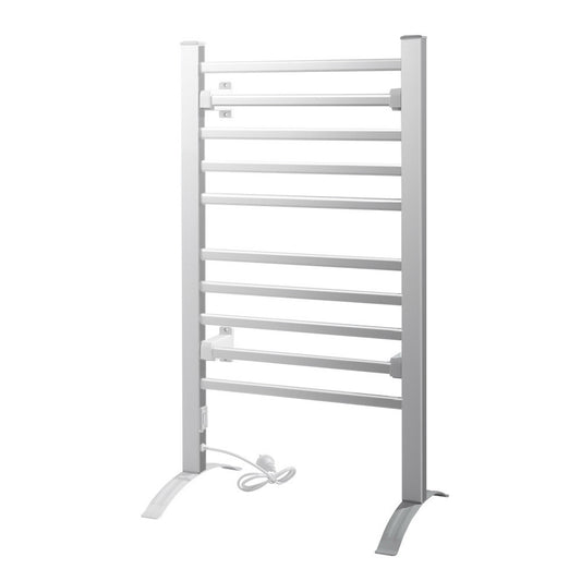 Devanti Electric Heated Towel Rail Rack 10 Bars Freestanding Clothes Dry Warmer-0