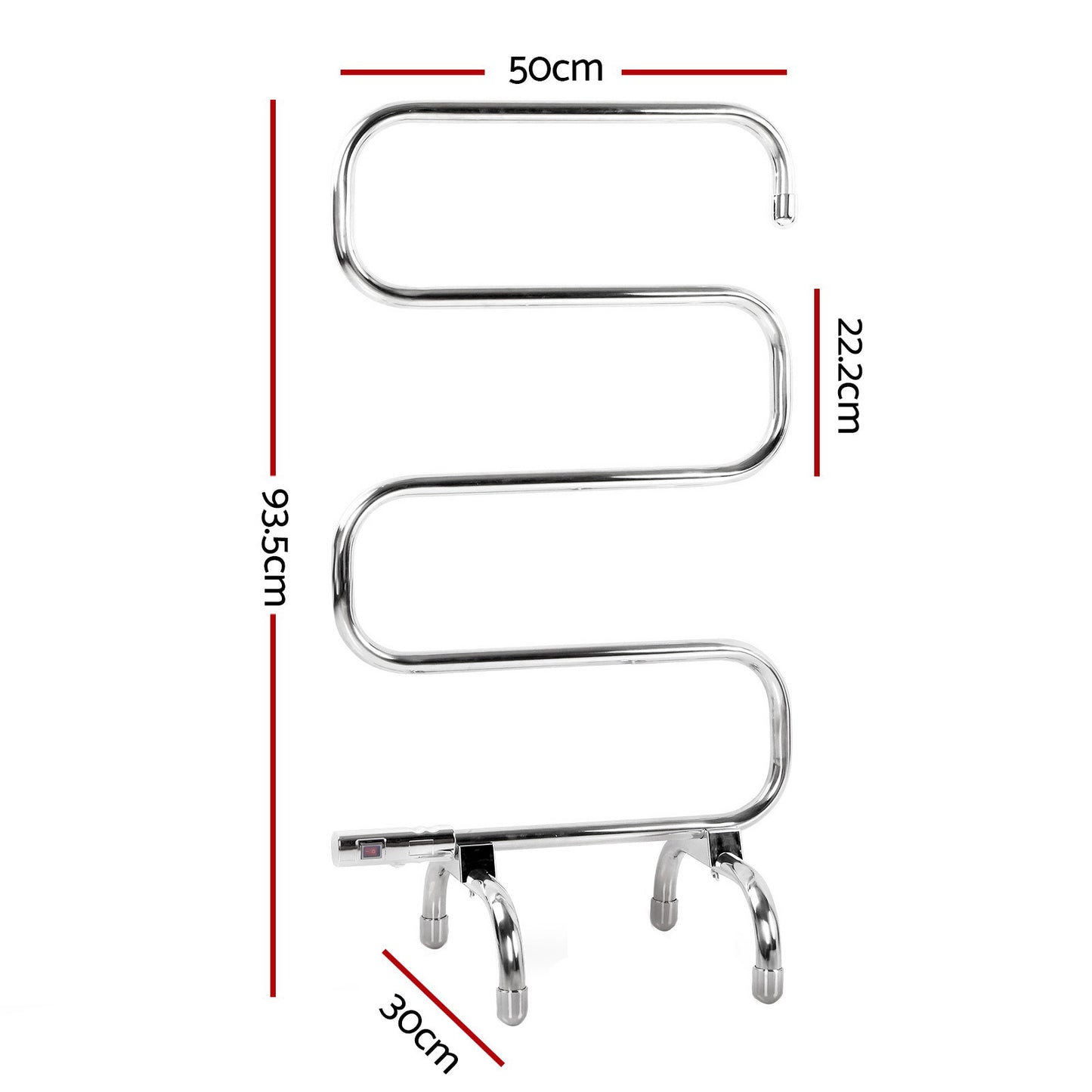 Devanti Electric Heated Towel Rail Rack 5 Bars Freestanding Clothes Dry Warmer-1