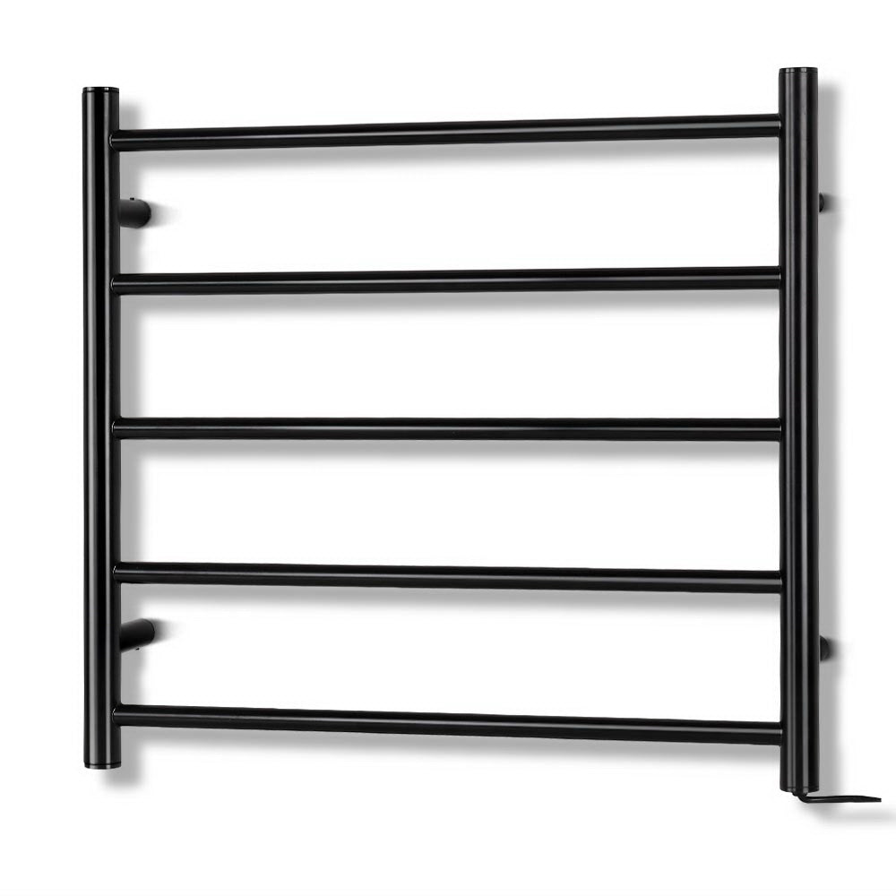 Devanti Electric Heated Towel Rail Rack 5 Bars Wall Mounted Clothes Dry Warmer-0