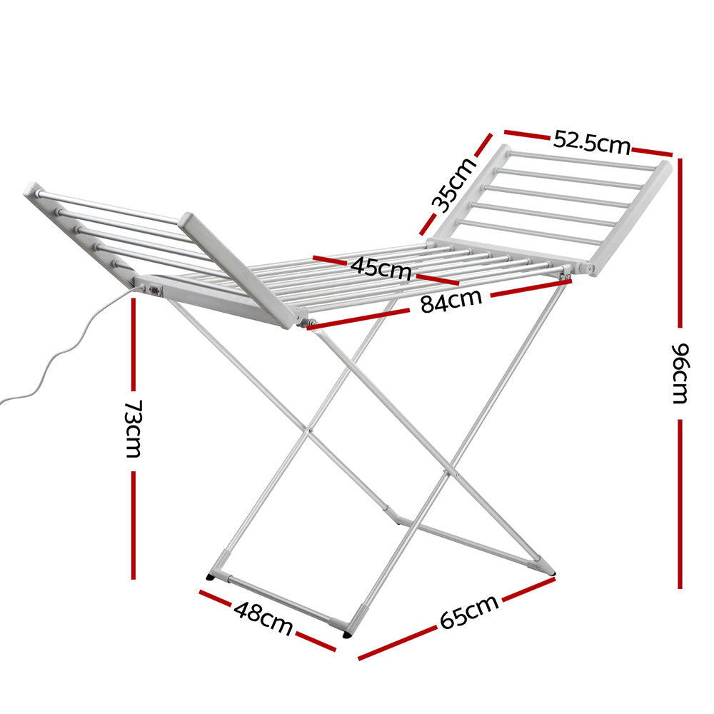 Devanti Electric Heated Towel Rail Rack 18 Bars Freestanding Clothes Dry Warmer-1