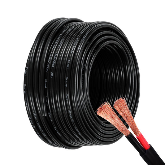 Giantz 5MM 30M Twin Core Wire Electrical Cable Extension Car 450V 2 Sheath-0