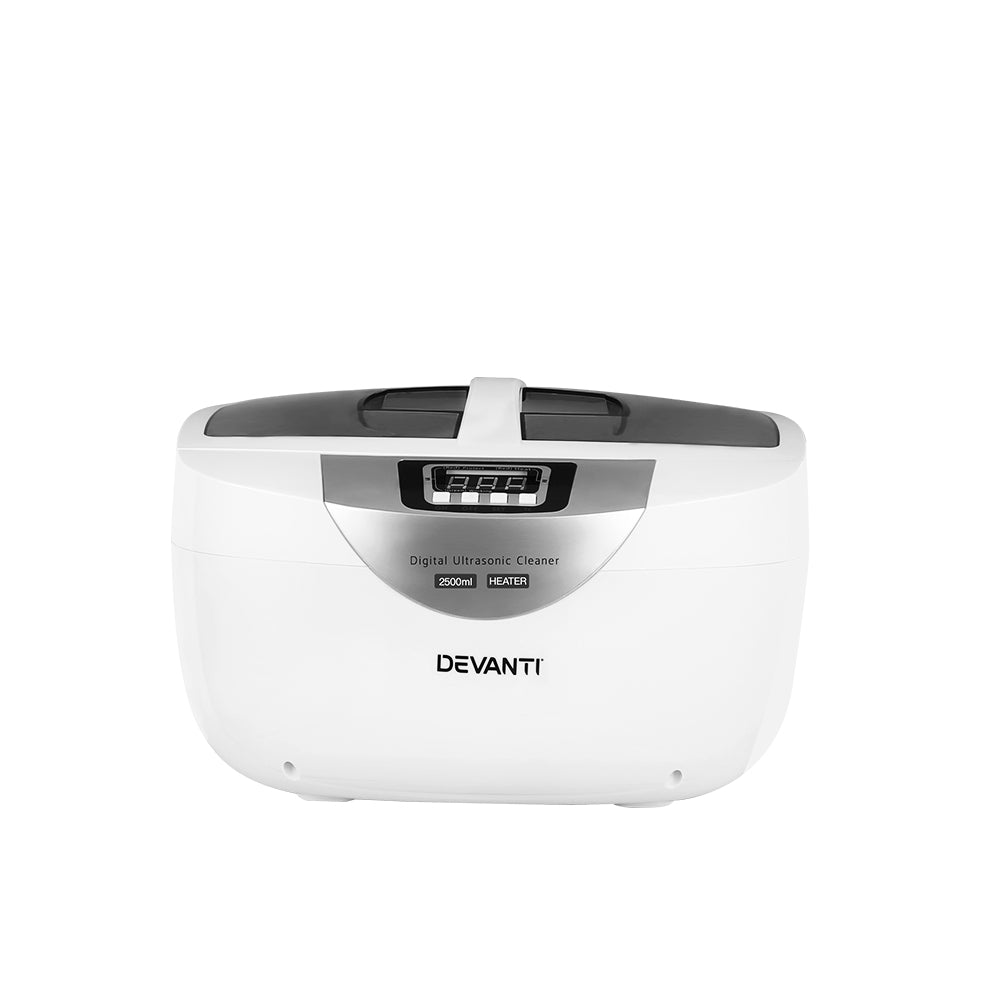 Devanti 2500ml Ultrasonic Cleaner Heater Jewellery Glasses Cleaning Machine 70W-3