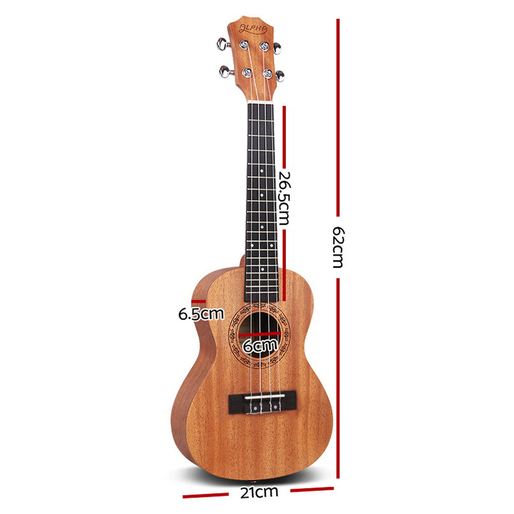 Alpha 23" Concert Ukulele Mahogany Ukuleles Uke Hawaii Guitar w/ Carry Bag-1