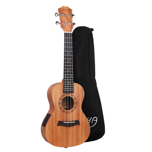 Alpha 26" Ukulele Equaliser Natural Mahogany Tenor Beginner Gift w/ Bag-0