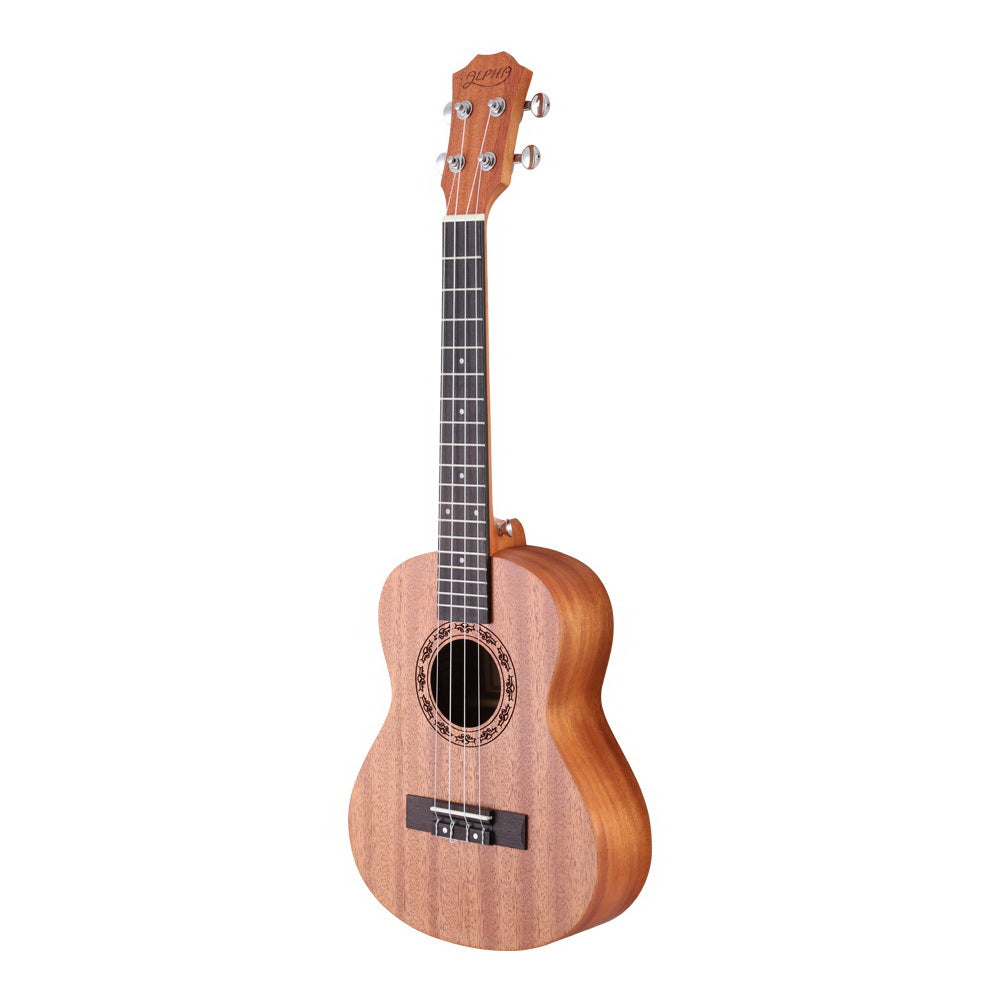 Alpha 26" Ukulele Natural Mahogany Tenor Beginner Gift w/ Carry Bag-2