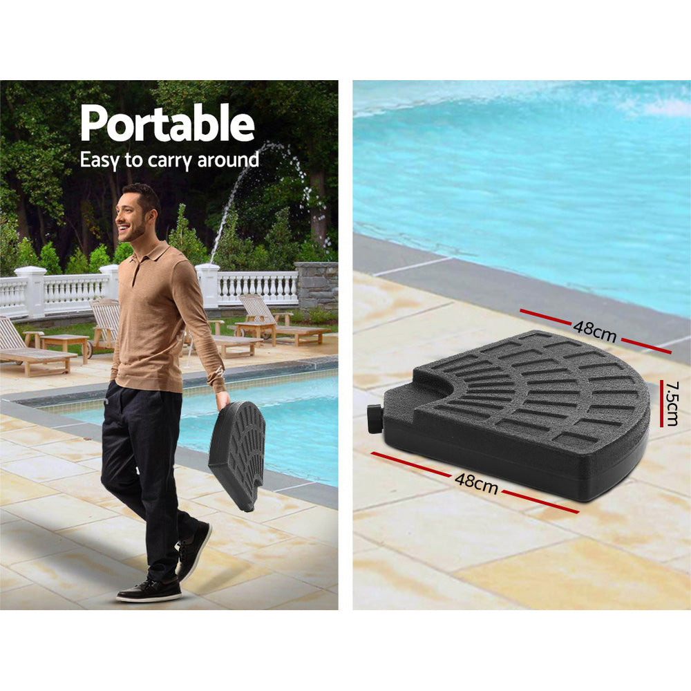 Instahut 3m Outdoor Umbrella w/Base Cantilever Beach Garden Patio Black-5