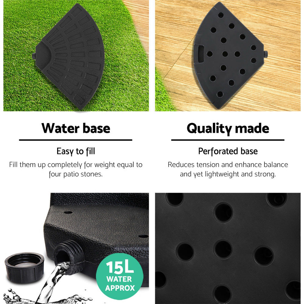 Instahut 3m Outdoor Umbrella w/Base Cantilever Beach Garden Patio Charcoal-4