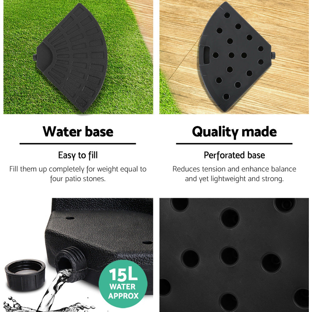 Instahut 3m Outdoor Umbrella w/Base Cantilever Beach Garden Patio Grey-4