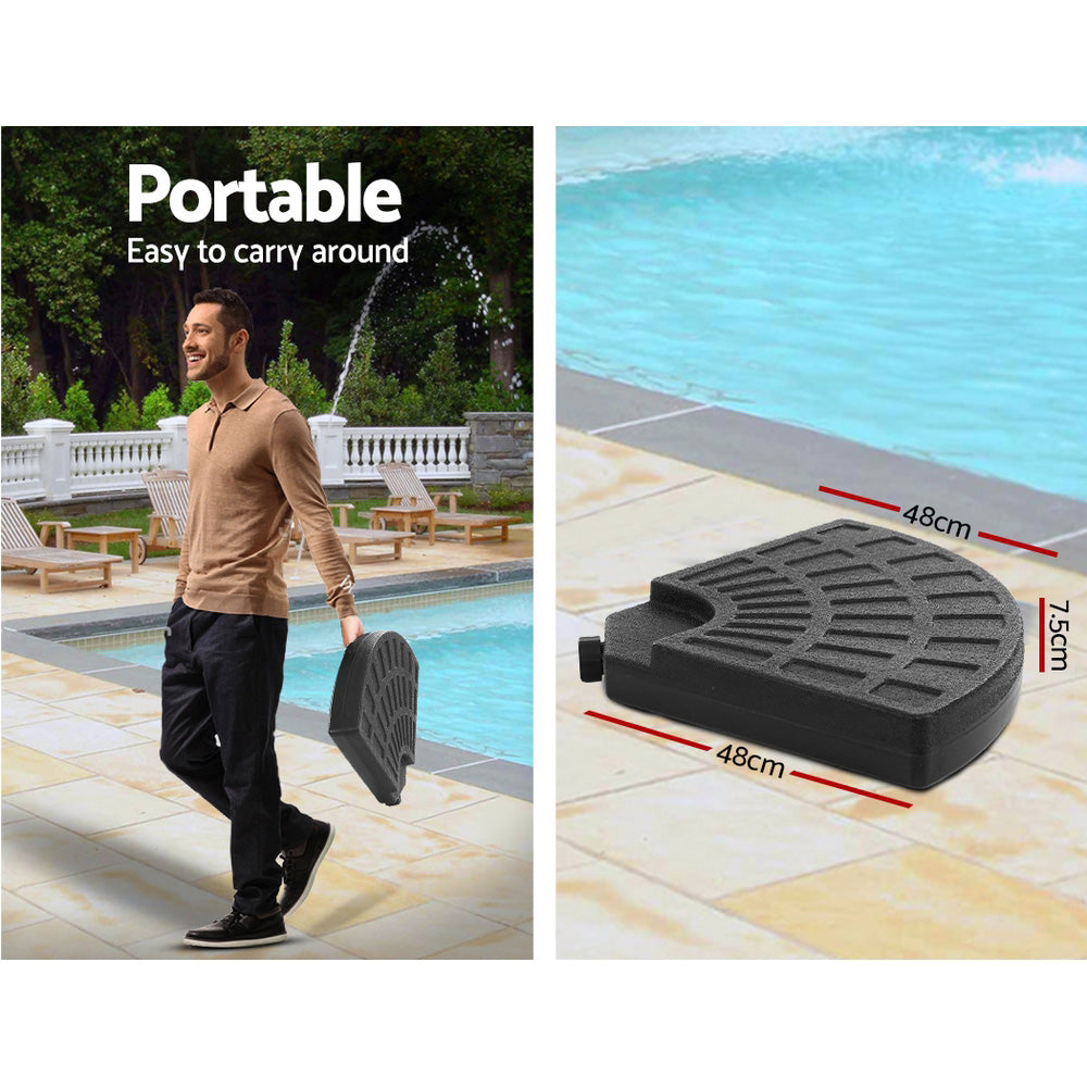 Instahut 3m Outdoor Umbrella w/Base Cantilever Beach Garden Patio Grey-5